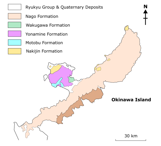 A map of the Okinawan islands